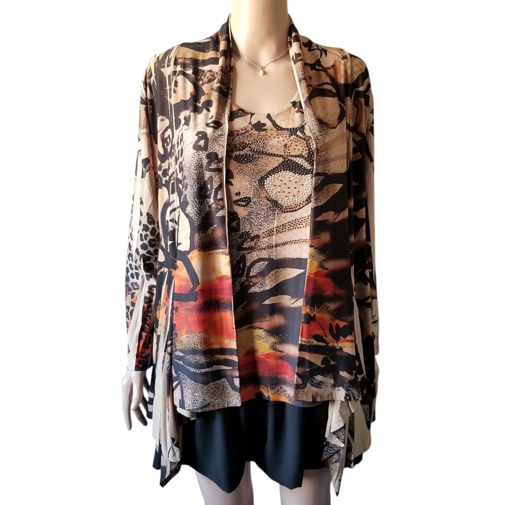 Vintage Cover Charge Tank Top & Cardigan Set